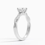 Twisted Vine Hidden Halo Diamond Ring Platinum Heart Engagement Ring