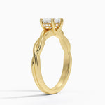 Twisted Vine Hidden Halo Diamond Ring Yellow Gold 18k Heart Engagement Ring