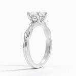 Twisted Vine Hidden Halo Diamond Ring Platinum Heart Engagement Ring