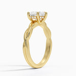 Twisted Vine Hidden Halo Diamond Ring Yellow Gold 18k Heart Engagement Ring