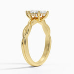 Twisted Vine Hidden Halo Diamond Ring Yellow Gold 18k Marquise Engagement Ring