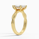 Twisted Vine Hidden Halo Diamond Ring Yellow Gold 18k Marquise Engagement Ring