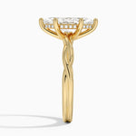 Twisted Vine Hidden Halo Diamond Ring Yellow Gold 18k Marquise Engagement Ring