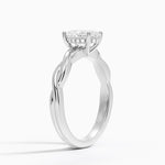 Twisted Vine Hidden Halo Diamond Ring Platinum Oval Engagement Ring