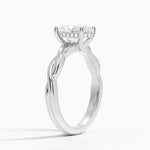 Twisted Vine Hidden Halo Diamond Ring Platinum Oval Engagement Ring