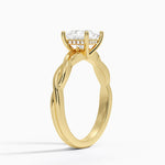 Twisted Vine Hidden Halo Diamond Ring Yellow Gold 18k Princess Engagement Ring