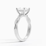 Twisted Vine Hidden Halo Diamond Ring Platinum Princess Engagement Ring