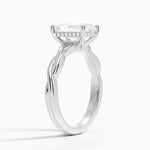 Twisted Vine Hidden Halo Diamond Ring Platinum Radiant Engagement Ring