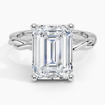 Twisted Vine Hidden Halo Diamond Ring Platinum Emerald Engagement Ring