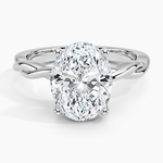 Twisted Vine Hidden Halo Diamond Ring Platinum Oval Engagement Ring