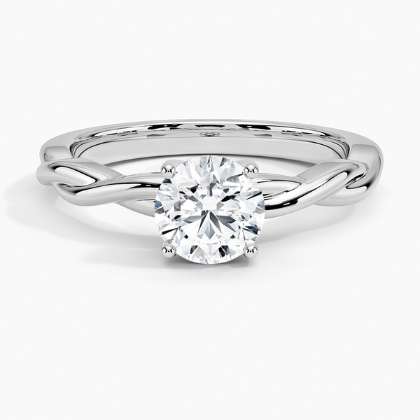Twisted Vine Hidden Halo Diamond Engagement Ring