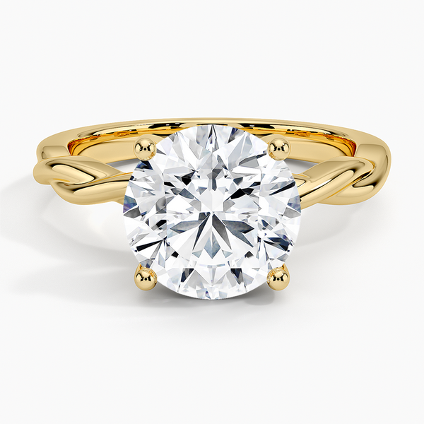 Twisted Vine Hidden Halo Diamond Engagement Ring