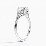 Trellis Three Stone Pear Diamond Ring Platinum Asscher Engagement Ring
