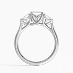 Trellis Three Stone Pear Diamond Ring Platinum Asscher Engagement Ring