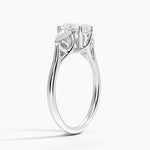 Trellis Three Stone Pear Diamond Ring Platinum Oval Engagement Ring