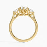 Trellis Three Stone Pear Diamond Ring Yellow Gold 18k Pear Engagement Ring