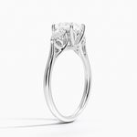 Trellis Three Stone Pear Diamond Ring Platinum Princess Engagement Ring