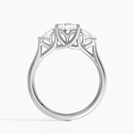 Trellis Three Stone Pear Diamond Ring Platinum Princess Engagement Ring