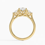 Trellis Three Stone Pear Diamond Ring Yellow Gold 18k Princess Engagement Ring