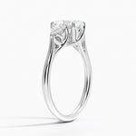 Trellis Three Stone Pear Diamond Ring Platinum Radiant Engagement Ring