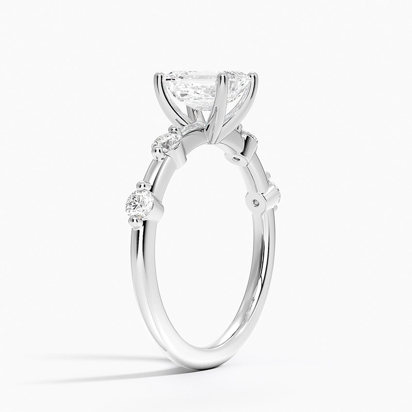Aimee 1.7mm Diamond Ring Platinum Emerald Engagement Ring