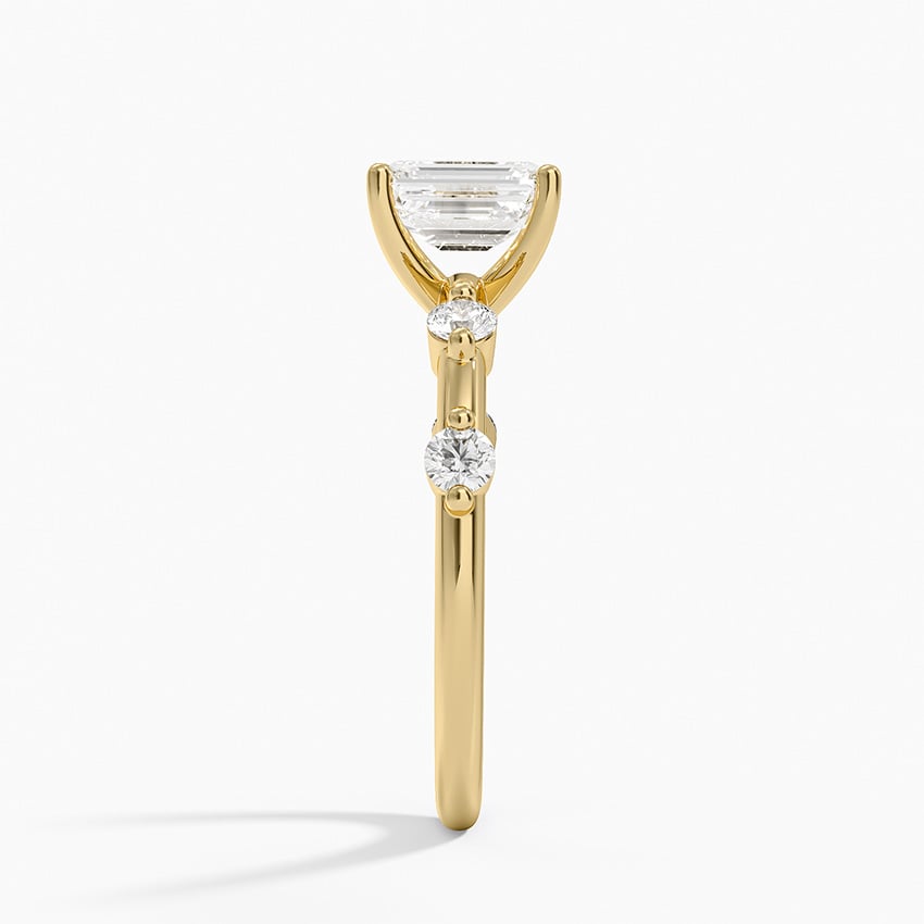 Aimee 1.7mm Diamond Ring Yellow Gold 18k Emerald Engagement Ring