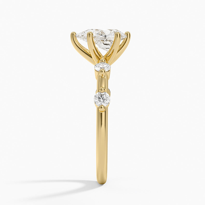 Aimee 1.7mm Diamond Ring Yellow Gold 18k Pear Engagement Ring