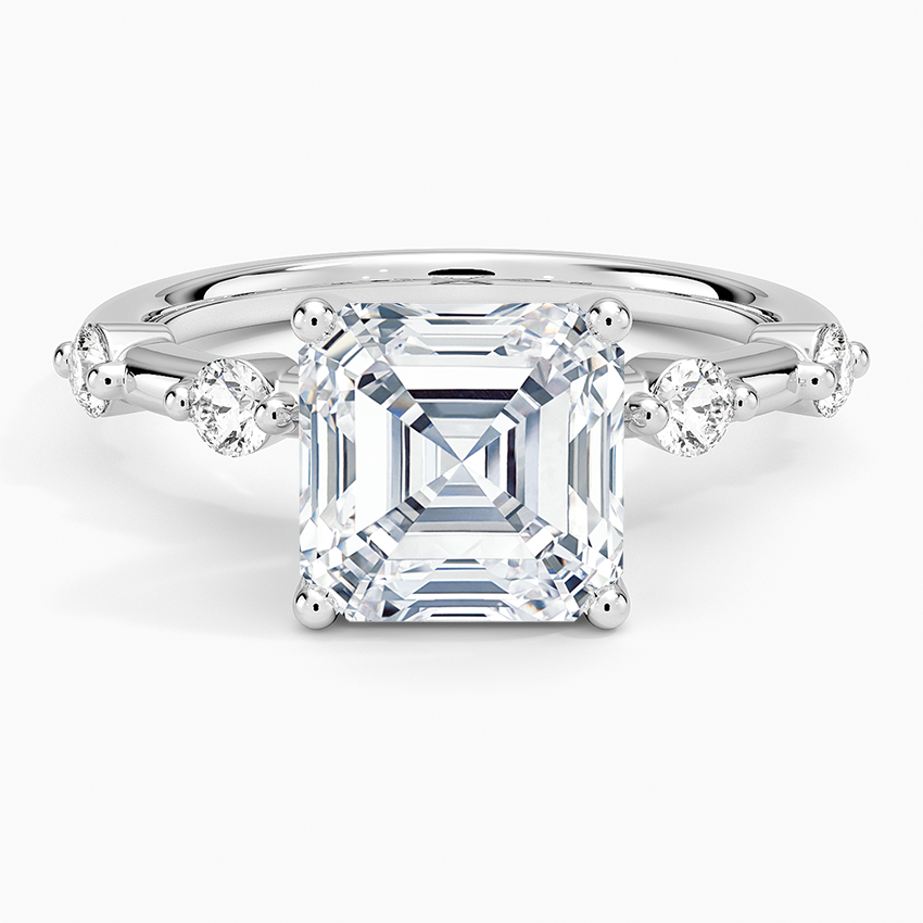 Aimee 1.7mm Diamond Ring Platinum Asscher Engagement Ring