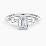 Aimee 1.7mm Diamond Ring Platinum Emerald Engagement Ring