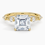 Aimee 1.7mm Diamond Ring Yellow Gold 18k Asscher Engagement Ring
