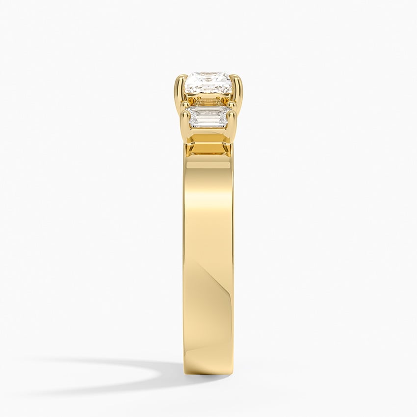 Peyton Emerald Cut Three Stone Diamond Ring (1/2 ct. tw.) Yellow Gold 18k Cushion Engagement Ring