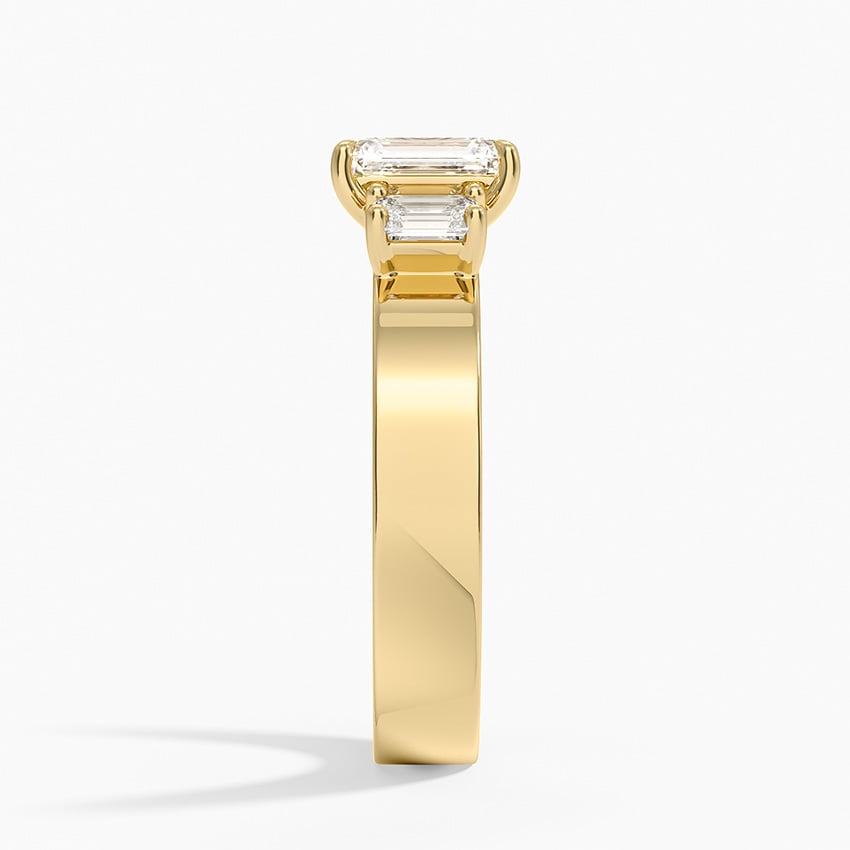 Peyton Emerald Cut Three Stone Diamond Ring (1/2 ct. tw.) Yellow Gold 18k Emerald Engagement Ring