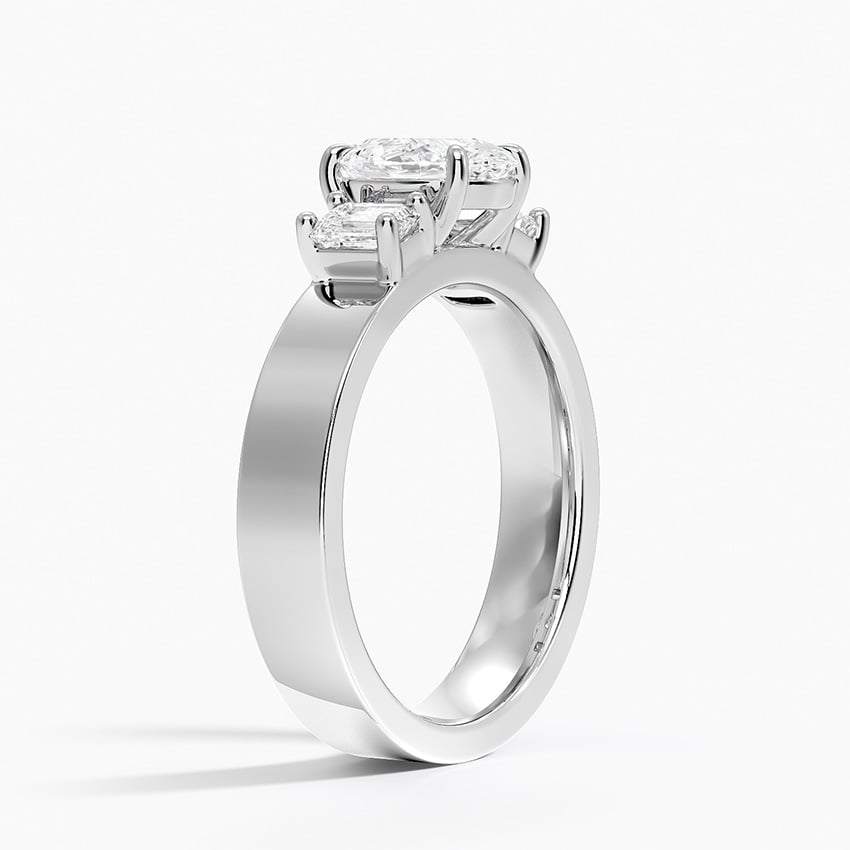 Peyton Emerald Cut Three Stone Diamond Ring (1/2 ct. tw.) Platinum Oval Engagement Ring