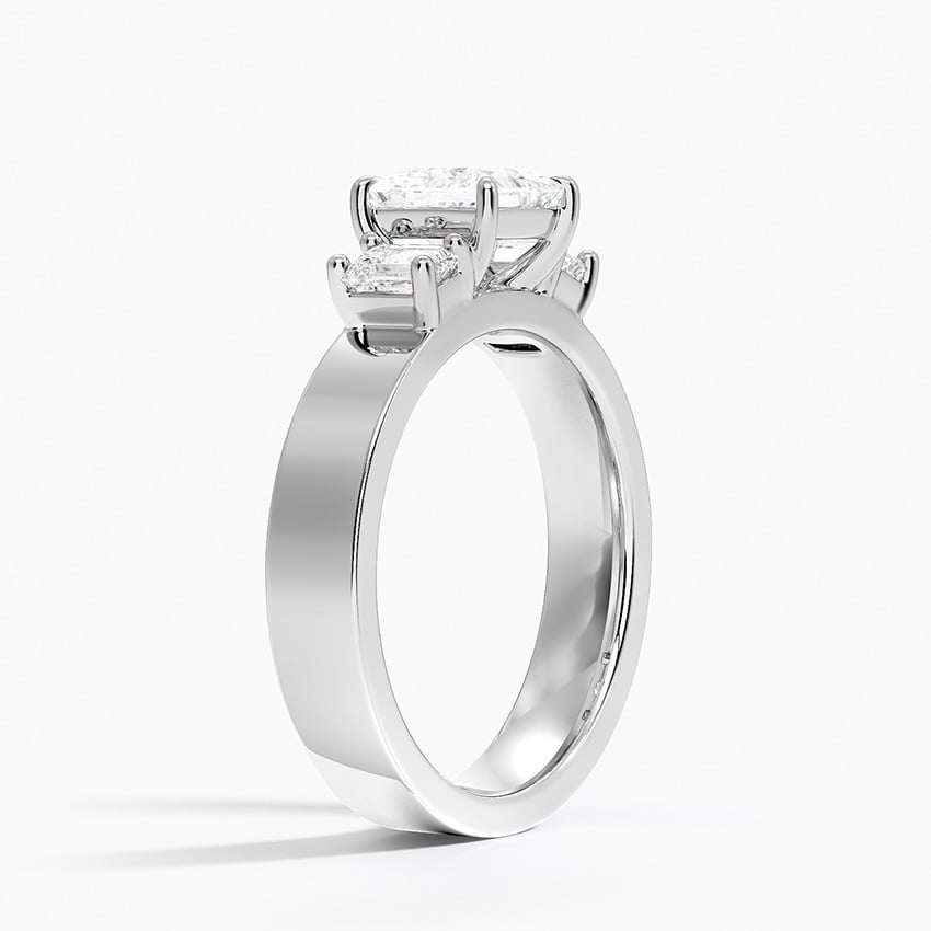 Peyton Emerald Cut Three Stone Diamond Ring (1/2 ct. tw.) Platinum Princess Engagement Ring