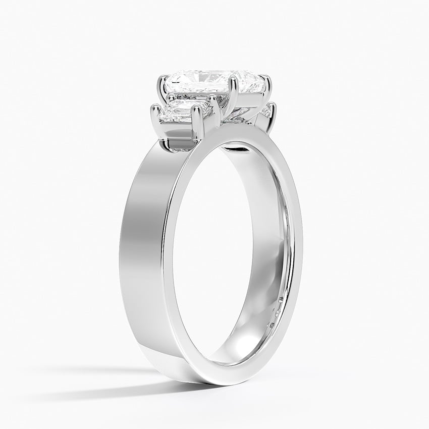 Peyton Emerald Cut Three Stone Diamond Ring (1/2 ct. tw.) Platinum Radiant Engagement Ring