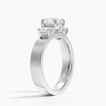 Peyton Emerald Cut Three Stone Diamond Ring (1/2 ct. tw.) Platinum Round Engagement Ring