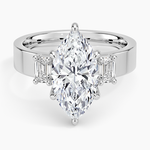 Peyton Emerald Cut Three Stone Diamond Ring (1/2 ct. tw.) Platinum Marquise Engagement Ring