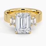 Peyton Emerald Cut Three Stone Diamond Ring (1/2 ct. tw.) Yellow Gold 18k Emerald Engagement Ring