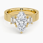 Peyton Emerald Cut Three Stone Diamond Ring (1/2 ct. tw.) Yellow Gold 18k Marquise Engagement Ring