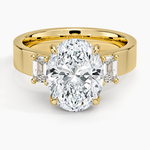 Peyton Emerald Cut Three Stone Diamond Ring (1/2 ct. tw.) Yellow Gold 18k Oval Engagement Ring