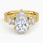 Peyton Emerald Cut Three Stone Diamond Ring (1/2 ct. tw.) Yellow Gold 18k Pear Engagement Ring