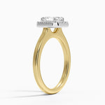 Platinum Mixed Metal Julia Halo Diamond Ring (1/5 ct. tw.) Yellow Gold 18k Asscher Engagement Ring