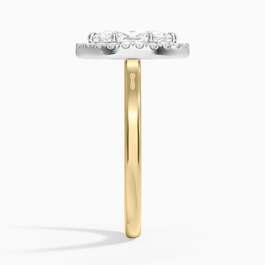 Platinum Mixed Metal Julia Halo Diamond Ring (1/5 ct. tw.) Yellow Gold 18k Marquise Engagement Ring