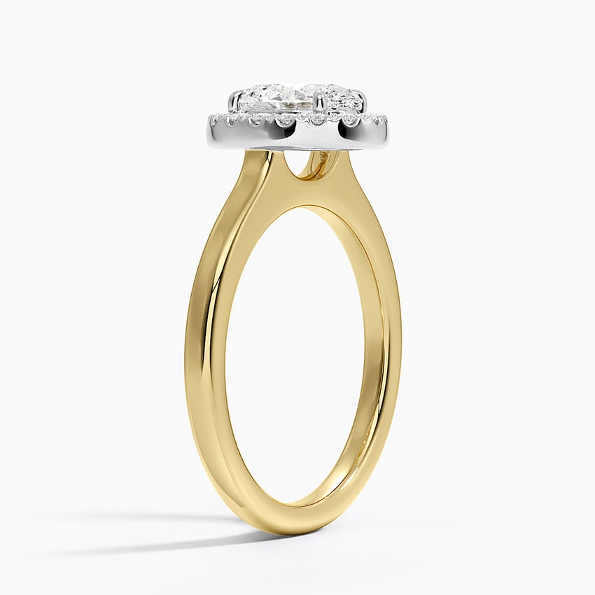 Platinum Mixed Metal Julia Halo Diamond Ring (1/5 ct. tw.) Yellow Gold 18k Oval Engagement Ring