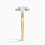 Platinum Mixed Metal Julia Halo Diamond Ring (1/5 ct. tw.) Yellow Gold 18k Oval Engagement Ring