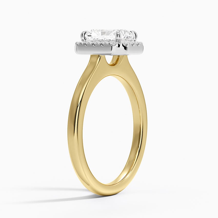 Platinum Mixed Metal Julia Halo Diamond Ring (1/5 ct. tw.) Yellow Gold 18k Radiant Engagement Ring