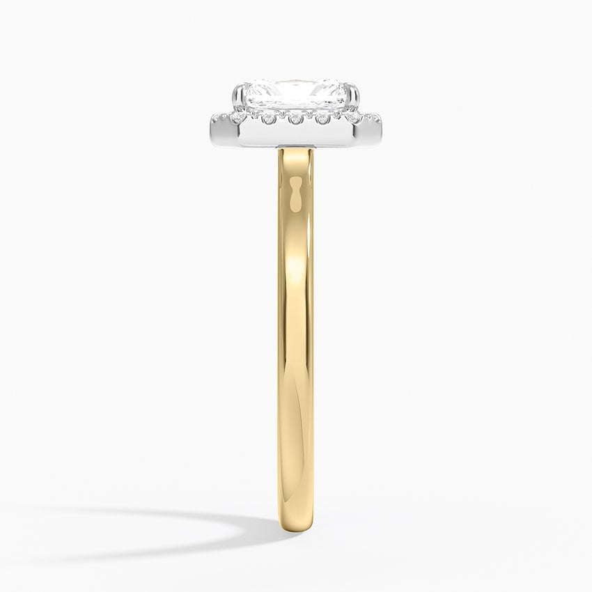 Platinum Mixed Metal Julia Halo Diamond Ring (1/5 ct. tw.) Yellow Gold 18k Radiant Engagement Ring