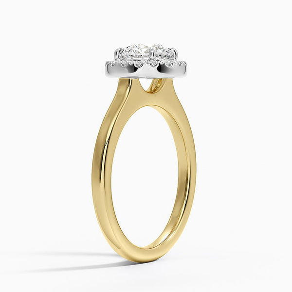Platinum Mixed Metal Julia Halo Diamond Engagement Ring