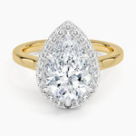 Platinum Mixed Metal Julia Halo Diamond Ring (1/5 ct. tw.) Platinum Pear Engagement Ring