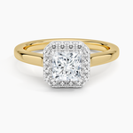 Platinum Mixed Metal Julia Halo Diamond Ring (1/5 ct. tw.) Platinum Princess Engagement Ring